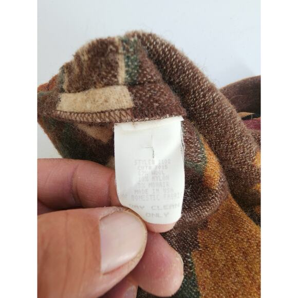 Vtg Canvasbacks Vest Mens Small Brown Aztec Southwestern Wool Mohair Blend US - Picture 7 of 8